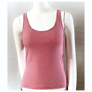 3/$15 Calvin Klein Red Pink Striped Knit Tank